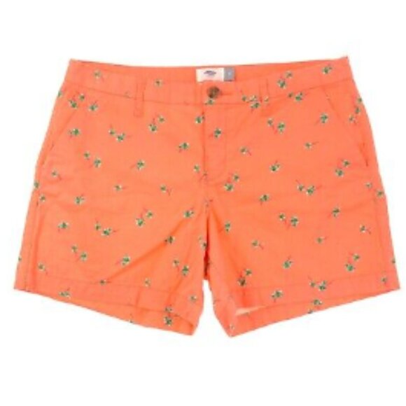 Old Navy - Mid-Rise Everyday Walking Shorts 5" | Size 4 | Coral & Palm Trees - Picture 16 of 16